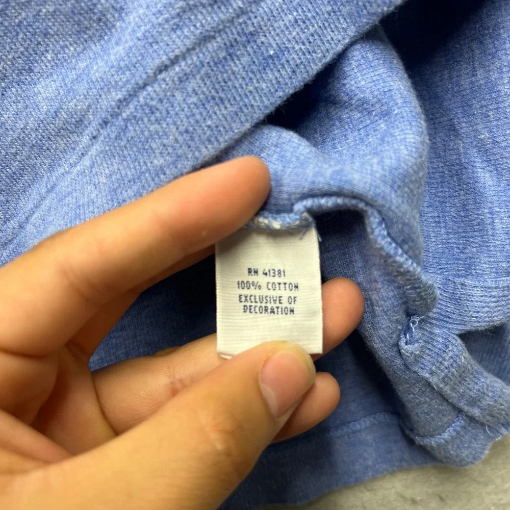 Polo Ralph Lauren Mens Large Light Blue Estate Rib Cotton Quarter Zip Pullover